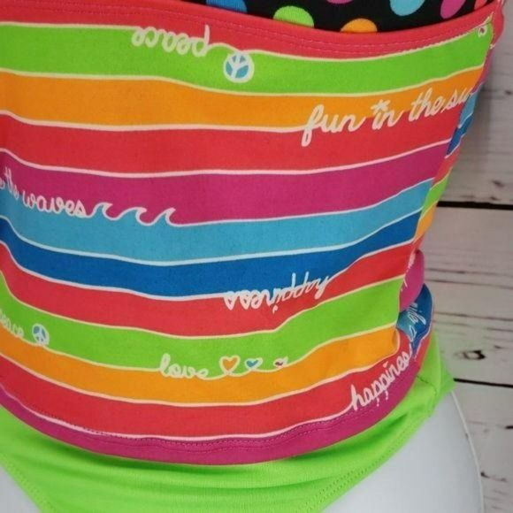 Candy Girl 2pc polka stripe‎ tankini bathing suit SwimSuit Bikini - Picture 4 of 8